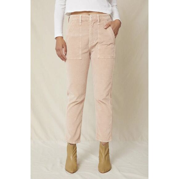 AMO Easy Army High Rise Pink Clay Corduroy Trousers Pants Size 24 - Picture 1 of 5
